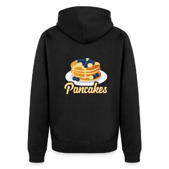 Funny Pancake Pancakes Gift - Unisex Premium Organic Zip Hoodie - black - Back - Nico (187cm)