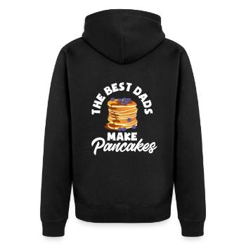 Funny Pancake Pancakes Gift - Unisex Premium Organic Zip Hoodie - black - Back - Nico (187cm)