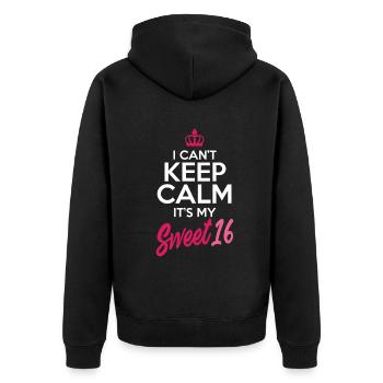 16th Birthday Girl - Unisex Premium Organic Zip Hoodie - black - Back - Nico (187cm)