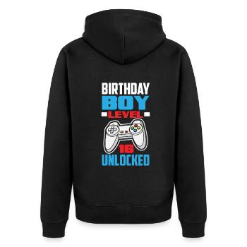 16e anniversaire Jeune joueur de jeu - Veste à capuche bio Premium Unisexe - noir - Dos - Nico (187cm)