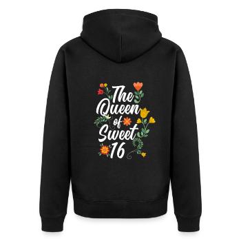 16th Birthday Girl - Unisex Premium Organic Zip Hoodie - black - Back - Nico (187cm)