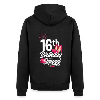 16th Birthday Girl - Unisex Premium Organic Zip Hoodie - black - Back - Nico (187cm)