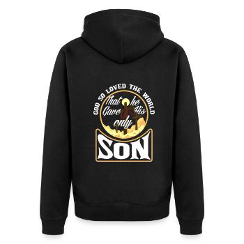 Jésus-Christ Christ Religion Religieux - Veste à capuche bio Premium Unisexe - noir - Dos - Nico (187cm)