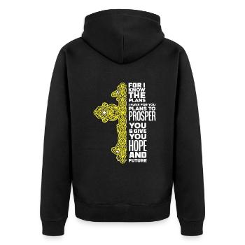 Jésus-Christ-Christ Religion Religieuse - Veste à capuche bio Premium Unisexe - noir - Dos - Nico (187cm)