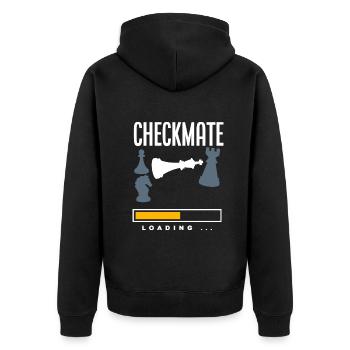 Funny Chess Player Chess Player Gift - Unisex Premium Organic Zip Hoodie - black - Back - Nico (187cm)