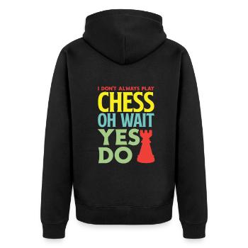 Funny Chess Player Chess Player Gift - Unisex Premium Organic Zip Hoodie - black - Back - Nico (187cm)