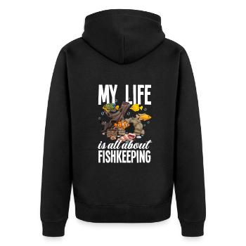 Funny Aquarist Aquarist Aquarium Gift - Unisex Premium Organic Zip Hoodie - black - Back - Nico (187cm)