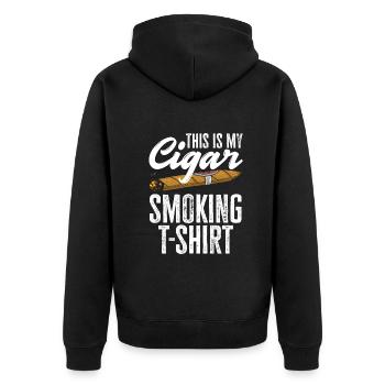 Lustiges Zigarre Rauchen Zigarrenraucher Geschenk - Unisex Premium Bio Zip Hoodie - Schwarz - Hinten - Nico (187cm)