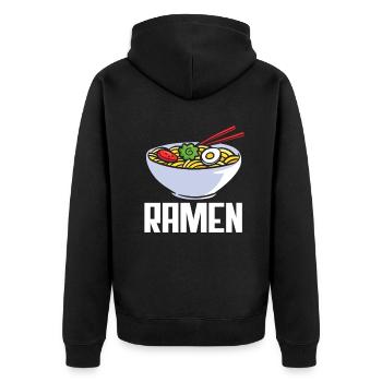 Lustiges Ramen Geschenk - Unisex Premium Bio Zip Hoodie - Schwarz - Hinten - Nico (187cm)
