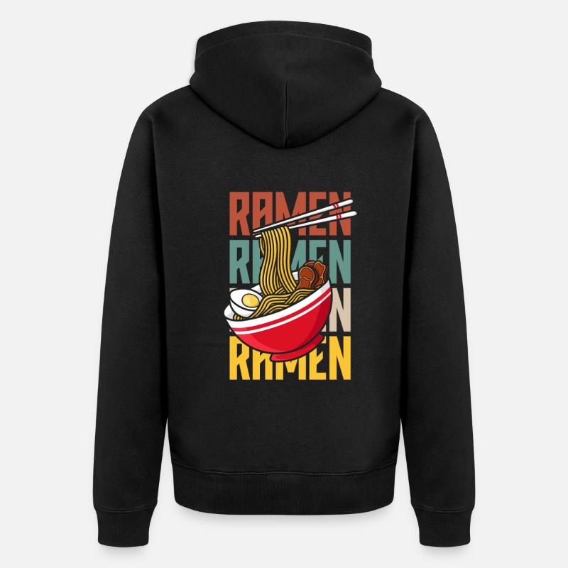 Retro Ramen Lover Cadeau - Veste à capuche bio Premium Unisexe - noir