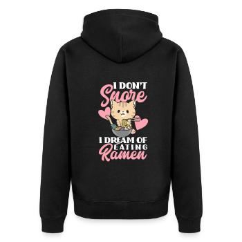 Lustiges Ramen Liebhaber Geschenk - Unisex Premium Bio Zip Hoodie - Schwarz - Hinten - Nico (187cm)