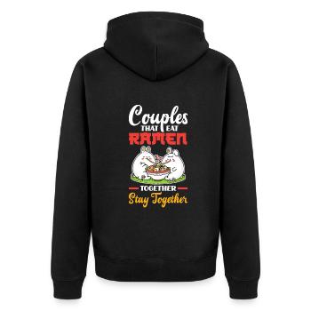 Amateurs de ramen de la Saint-Valentin - Veste à capuche bio Premium Unisexe - noir - Dos - Nico (187cm)