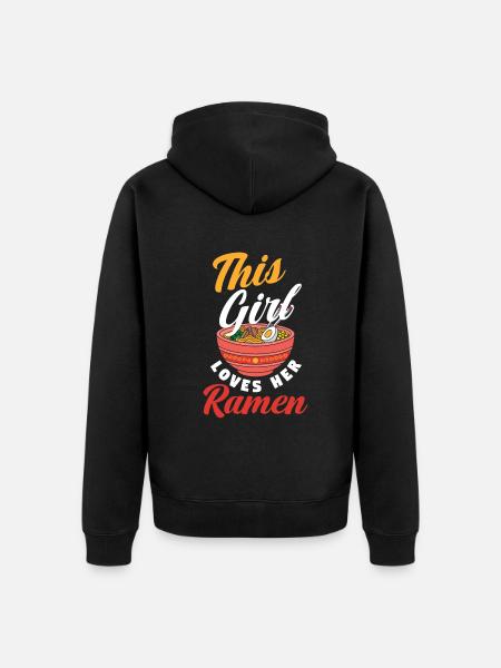 Cette fille aime ses ramen - Veste à capuche bio Premium Unisexe - noir