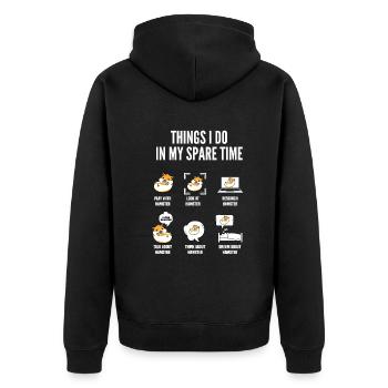 Drôle de cadeau de hamster - Veste à capuche bio Premium Unisexe - noir - Dos - Nico (187cm)