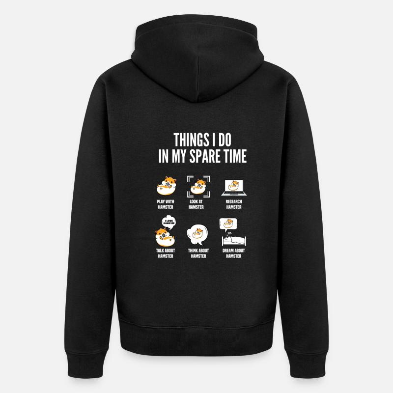 Lustiges Hamster Geschenk - Unisex Premium Bio Zip Hoodie - Schwarz