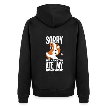 Mon hamster a mangé mes devoirs - Veste à capuche bio Premium Unisexe - noir - Dos - Nico (187cm)