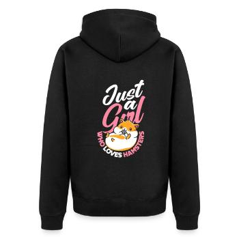 Drôle de cadeau de hamster - Veste à capuche bio Premium Unisexe - noir - Dos - Nico (187cm)