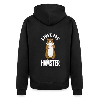 J’adore mon hamster - Veste à capuche bio Premium Unisexe - noir - Dos - Nico (187cm)