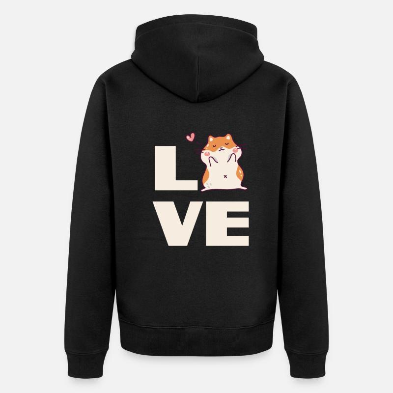Lustiges Hamster Geschenk - Unisex Premium Bio Zip Hoodie - Schwarz