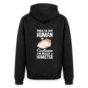 Drôle de cadeau de hamster - Veste à capuche bio Premium Unisexe - noir - Dos - Nico (187cm)