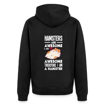 Drôle de cadeau de hamster - Veste à capuche bio Premium Unisexe - noir - Dos - Nico (187cm)
