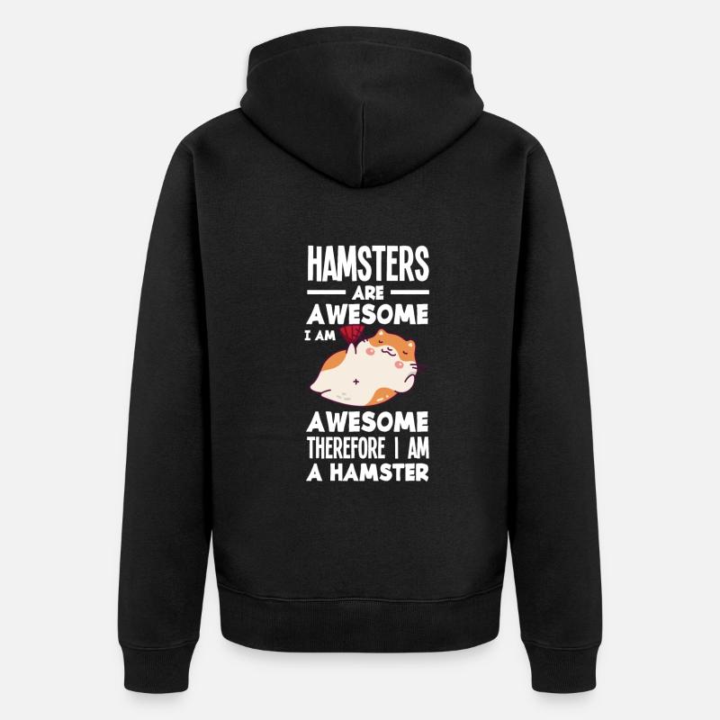 Lustiges Hamster Geschenk - Unisex Premium Bio Zip Hoodie - Schwarz