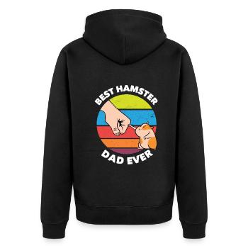 Drôle hamster cadeau hamster papa - Veste à capuche bio Premium Unisexe - noir - Dos - Nico (187cm)