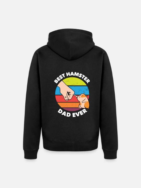 Funny Hamster Gift Hamster Dad - Unisex Premium Organic Zip Hoodie - black
