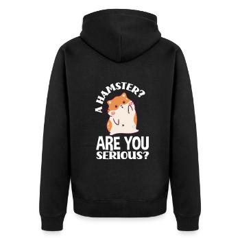 Drôle de cadeau de hamster - Veste à capuche bio Premium Unisexe - noir - Dos - Nico (187cm)