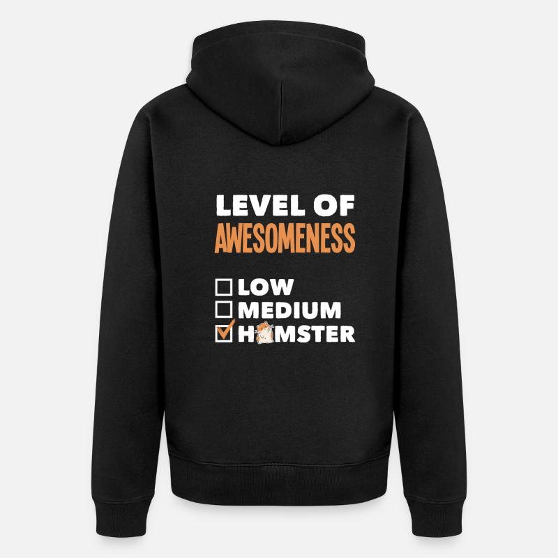 Funny Hamster Gift - Unisex Premium Organic Zip Hoodie - black