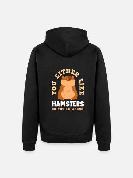 Drôle de cadeau de hamster - Veste à capuche bio Premium Unisexe - noir