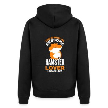 Drôle de cadeau de hamster - Veste à capuche bio Premium Unisexe - noir - Dos - Nico (187cm)