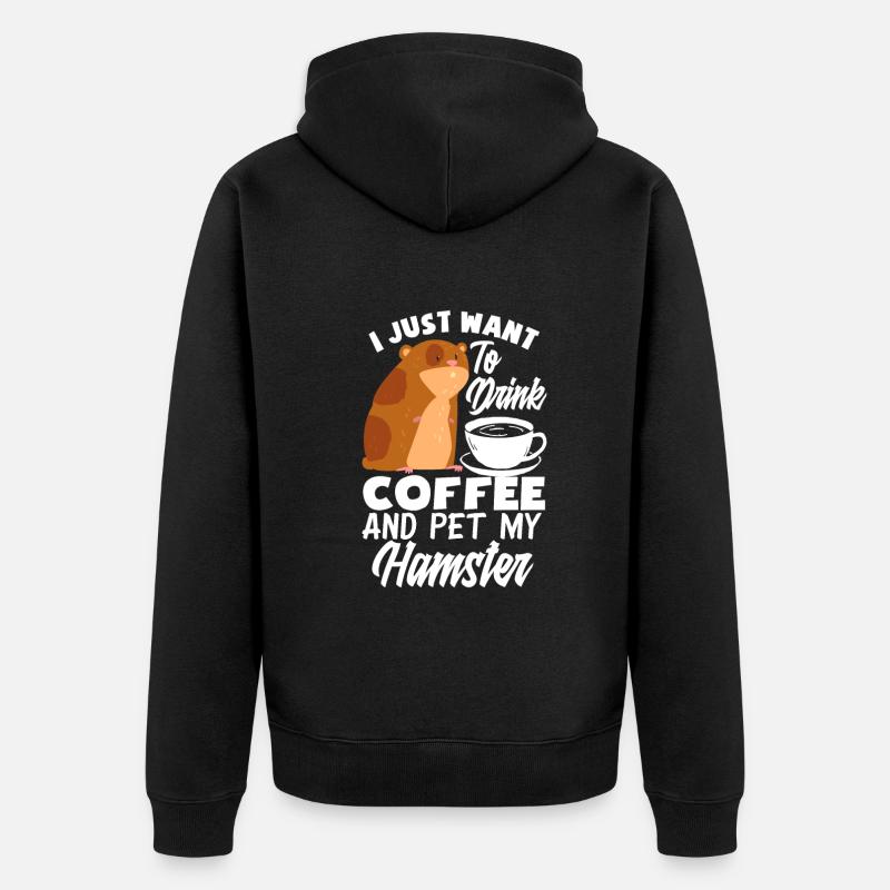 Lustiges Hamster Geschenk - Unisex Premium Bio Zip Hoodie - Schwarz