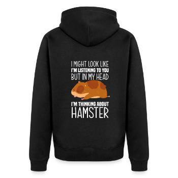 Drôle de cadeau de hamster - Veste à capuche bio Premium Unisexe - noir - Dos - Nico (187cm)
