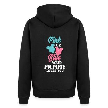 Le genre rose ou bleu révèle baby party maman - Veste à capuche bio Premium Unisexe - noir - Dos - Nico (187cm)