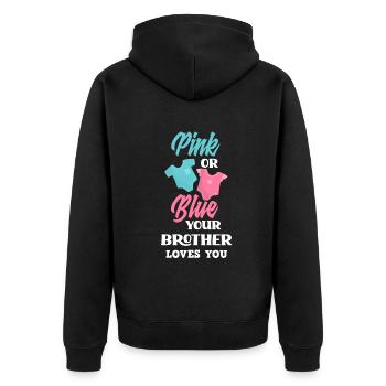 Le genre rose ou bleu révèle baby party brother - Veste à capuche bio Premium Unisexe - noir - Dos - Nico (187cm)