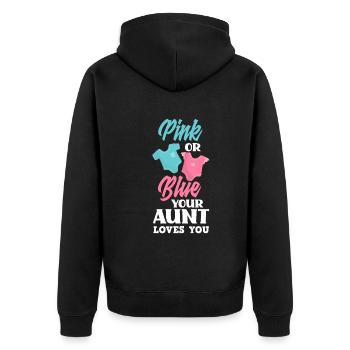 Le sexe rose ou bleu révèle la tante de la fête de bébé - Veste à capuche bio Premium Unisexe - noir - Dos - Nico (187cm)