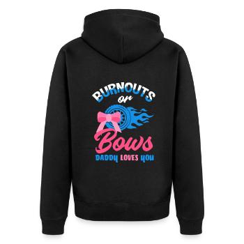 Le genre rose ou bleu révèle baby party papa - Veste à capuche bio Premium Unisexe - noir - Dos - Nico (187cm)
