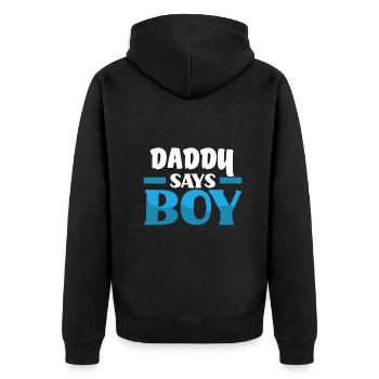 Team Boy Team Young Papa Gender Reveal Party - Veste à capuche bio Premium Unisexe - noir - Dos - Nico (187cm)