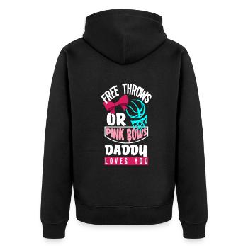 Pink Or Blue Gender Reveal Baby Party Papa - Unisex Premium Bio Zip Hoodie - Schwarz - Hinten - Nico (187cm)