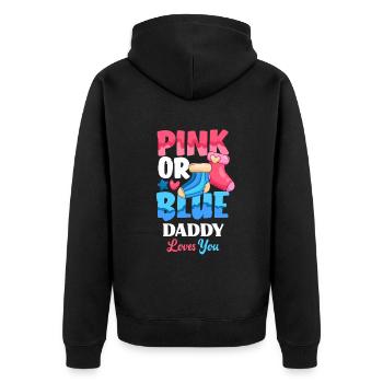 Le genre rose ou bleu révèle Baby Party Papa - Veste à capuche bio Premium Unisexe - noir - Dos - Nico (187cm)