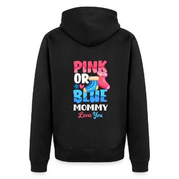 Le genre rose ou bleu révèle baby party maman - Veste à capuche bio Premium Unisexe - noir - Dos - Nico (187cm)