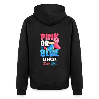 Le sexe rose ou bleu révèle baby party oncle - Veste à capuche bio Premium Unisexe - noir - Dos - Nico (187cm)