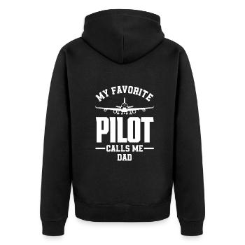 Airplane Aviation Pilot Funny Pilot Gift - Unisex Premium Organic Zip Hoodie - black - Back - Nico (187cm)
