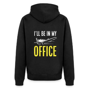 Airplane Aviation Pilot Funny Pilot Gift - Unisex Premium Organic Zip Hoodie - black - Back - Nico (187cm)