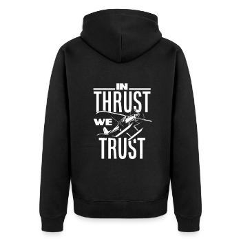Airplane Aviation Pilot Funny Pilot Gift - Unisex Premium Organic Zip Hoodie - black - Back - Nico (187cm)