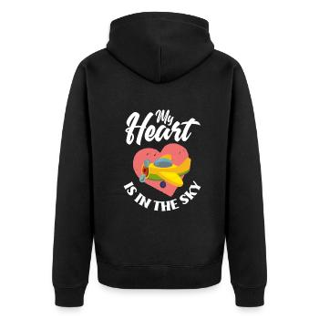 Airplane Aviation Pilot Funny Pilot Gift - Unisex Premium Organic Zip Hoodie - black - Back - Nico (187cm)