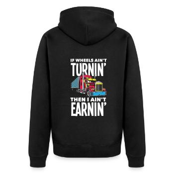 Truck Driver Trucker Truck Driver Driver - Unisex Premium Organic Zip Hoodie - black - Back - Nico (187cm)