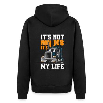 Truck Driver Trucker Truck Driver Driver - Unisex Premium Organic Zip Hoodie - black - Back - Nico (187cm)