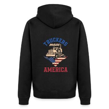 Truck Driver Trucker Truck Driver Driver - Unisex Premium Organic Zip Hoodie - black - Back - Nico (187cm)